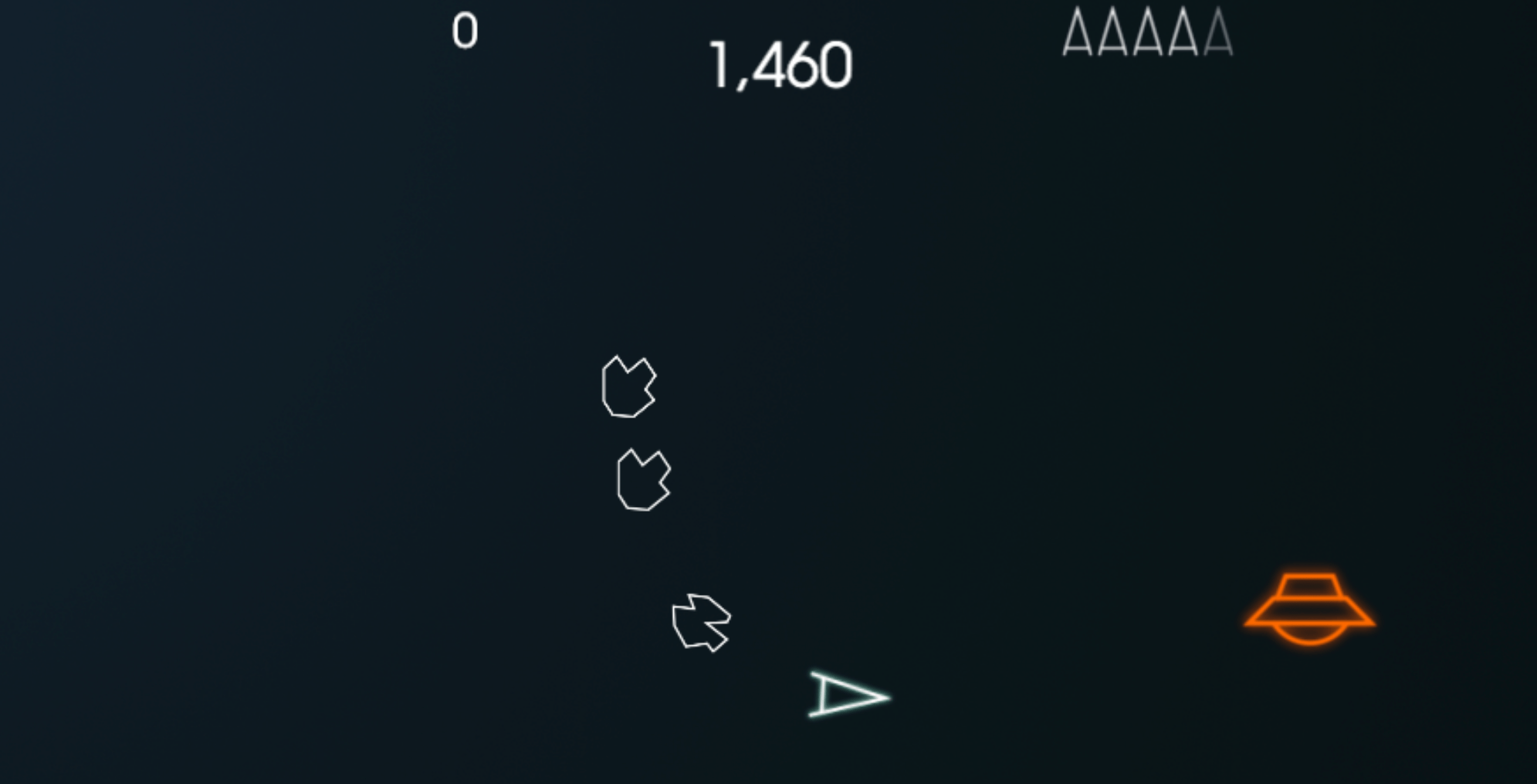 Asteroids Retro-Spiel-Gameplay