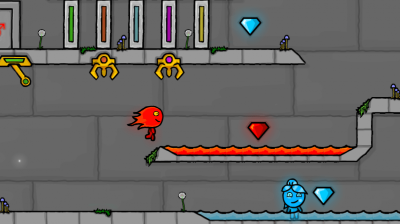 Fireboy and Watergirl in The Forest Temple Unblocked (Two Player Game)